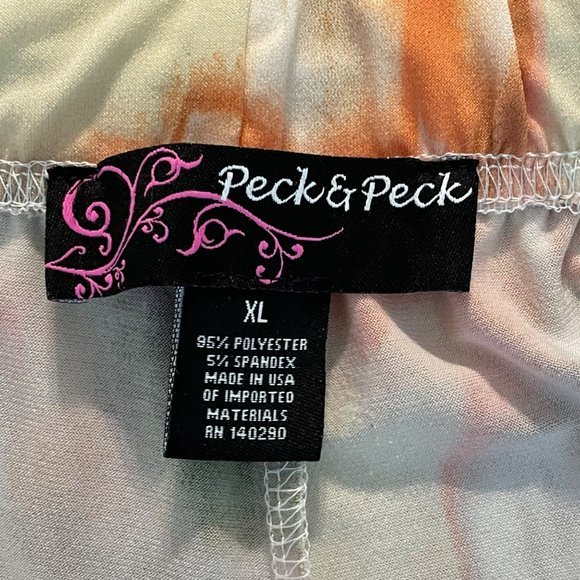 Peck & Peck Women's Orange Floral Boho Elastic Waist Stretch Lounge Pants‎ XL - Picture 2 of 7